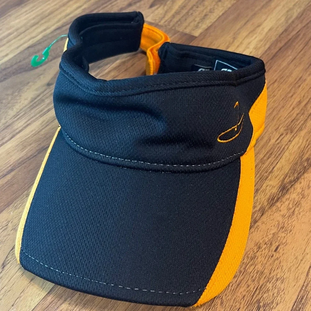 OC Sports Golf Visor Hat Mens OSFM Black Orange Q3 Technology Mesh Adjustable